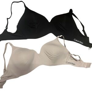 NWT Calvin Klein 2-Pack Lightly Lined Wirefree Bras | Microfiber Stretch